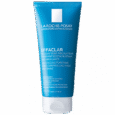 Un tube bleu de Masque Purifiant Débouchant Effaclar de La Roche-Posay. Le texte sur le tube est en français et en anglais, indiquant qu'il est destiné aux peaux grasses et à tendance acnéique, contrôle le sébum et réduit la brillance. Le tube contient 100 mL et est fabriqué en France.