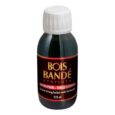 Une bouteille d'extrait d'herbes Bois Bandé Synergy+. L'étiquette indique qu'il contient des extraits de Muira Puama et de Tribulus et qu'il s'agit d'une formule masculine extra forte. Le flacon mesure 125 ml et contient un liquide foncé avec un bouchon à vis blanc.