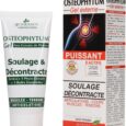Deux produits de 3 Chênes Laboratoires : à gauche un tube de "Osteophytum Gel" et à droite son packaging. Le texte, en français, mentionne des extraits de plantes, de l'arnica, des huiles essentielles, le soulagement musculaire et son utilisation pour les articulations, les tendons et les contusions.
