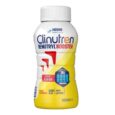 Un flacon de 300 ml de CLINUTREN Renutryl Booster Fraise 1 flacon 300 ml est présenté. La bouteille porte une étiquette à dominante blanche et jaune, avec un texte indiquant qu'elle a un goût de fraise, 600 kcal, 30 g de protéines et qu'elle est sans lactose. Le logo de la marque est en haut.