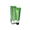 tube et boîte verts de baume vegebom, avec un texte blanc et un logo végétal sur l'emballage.