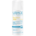un flacon de uriage bariésun 100 fluide protecteur extrême spf50+ est présenté. le flacon blanc est orné d'une étiquette bleue et jaune, mettant en avant la protection uvb et uva. il mentionne également la résistance à l'eau et la technologie skin shield.