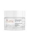 pot de crème avène hyaluron activ b3 régénération cellulaire avec couvercle transparent. l'étiquette détaille le produit, notamment son volume de 50 ml (1,6 fl oz), et souligne ses bienfaits sur la régénération cellulaire. fabriqué en france.