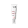 un tube blanc de baume à lèvres protecteur svr cicavit+, présenté debout avec un texte en français et en anglais le décrivant comme un baume à lèvres à réparation rapide pour une protection et une réparation intensives, avec un logo svr rouge en bas.