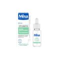un produit de soin mixa avec un flacon compte gouttes étiqueté "acide salicylique & niacinamide" se trouve à côté de sa boîte blanche et bleue, qui souligne son efficacité contre les imperfections et son adaptation aux peaux sensibles.
