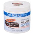 un contenant de palmer's cocoa butter formula with vitamin e, étiqueté comme "30% bonus", pour la thérapie quotidienne de la peau. l'étiquette met l'accent sur la cicatrisation, l'adoucissement et l'hydratation pendant 24 heures. poids net : 270g/9.5 oz.