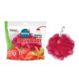 balmy pouf de bain avec savon fraise